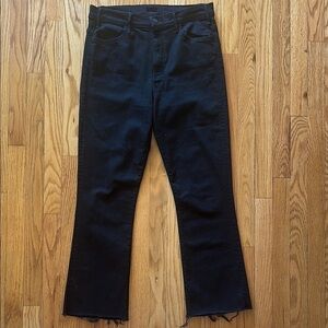 Mother sz 31 The Hustler Ankle Fray in Not Guilty Black Jeans great pre owned